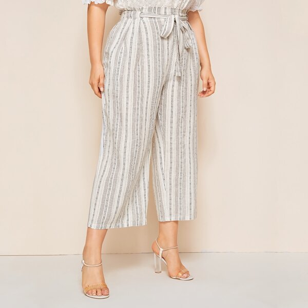 

Plus High Waist Belted Palazzo Pants