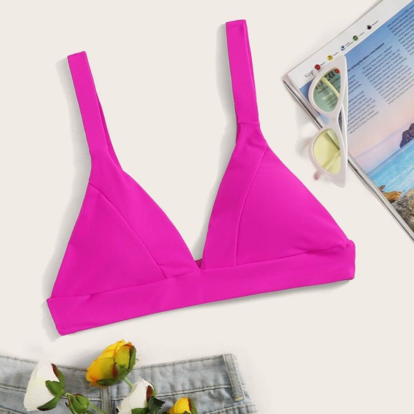 

Neon Pink Triangle Swimming Top