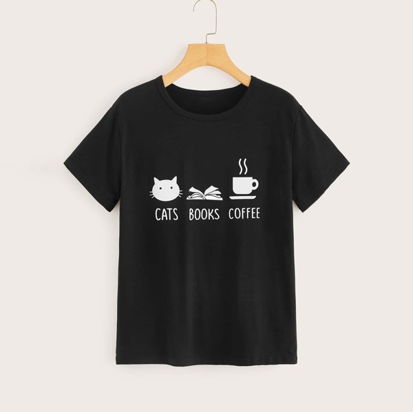 

Plus Letter & Cartoon Print Tee