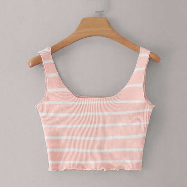 

Striped Print Crop Knit Top
