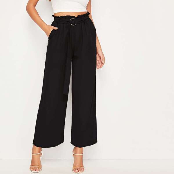 

Paperbag Waist Belted Wide Leg Pants