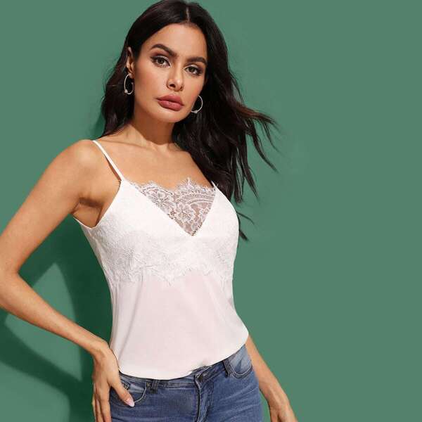 

Contrast Lace Cami Top