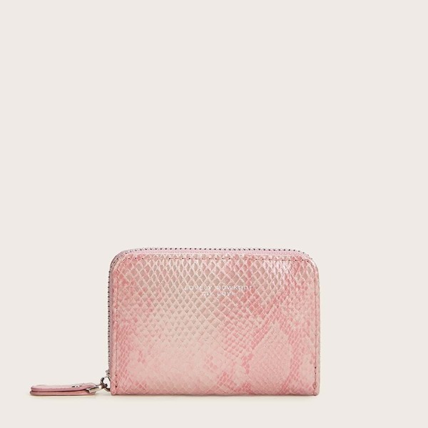 

Zip Around Snakeskin Print Card Holder