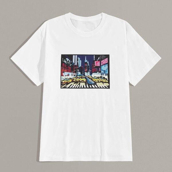 

Men Cartoon Print Tee