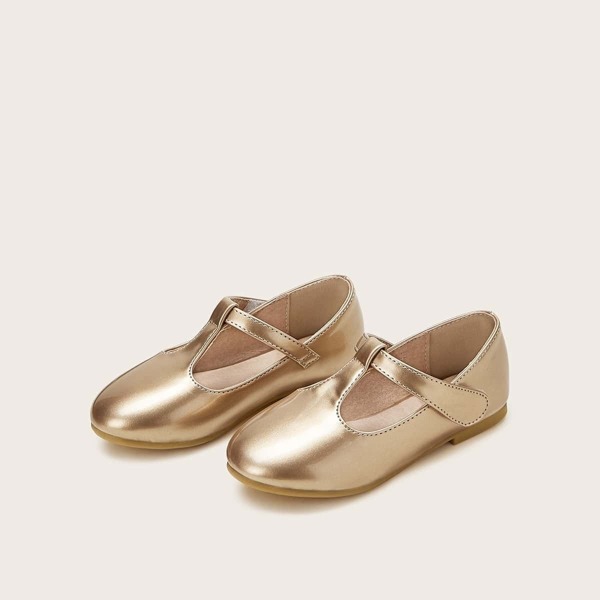 

Toddler Girls Metallic Velcro Flats, Gold