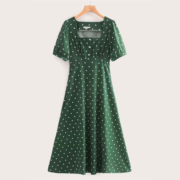 

Polka Dot Square Neck Dress