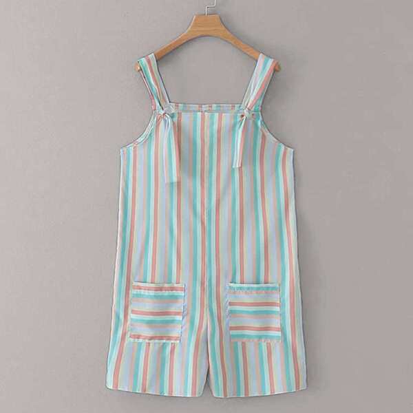 

Multi-striped Pocket Front Romper