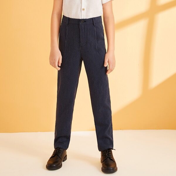 

Boys Striped Pants, Navy