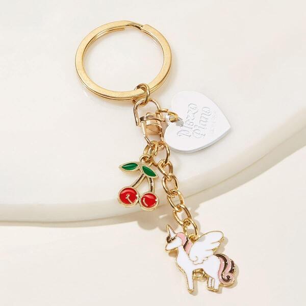 

Cherry & Unicorn Charm Keychain