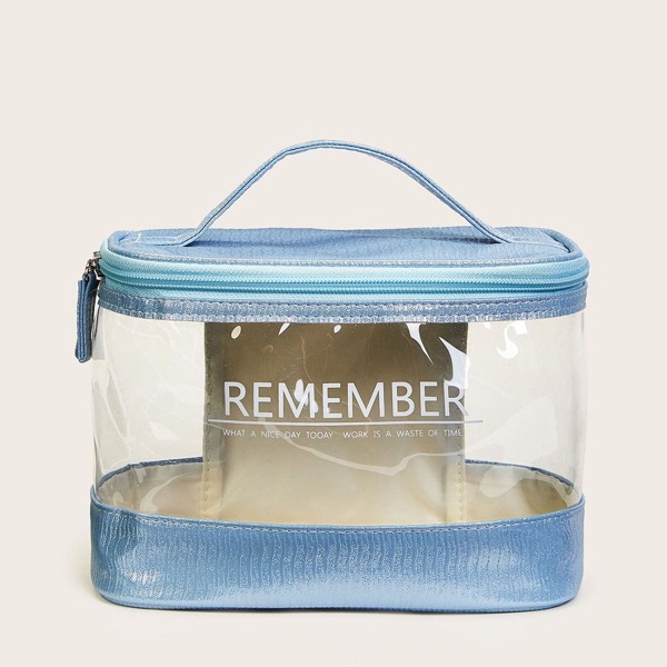 

Letter Print Transparent Makeup Bag