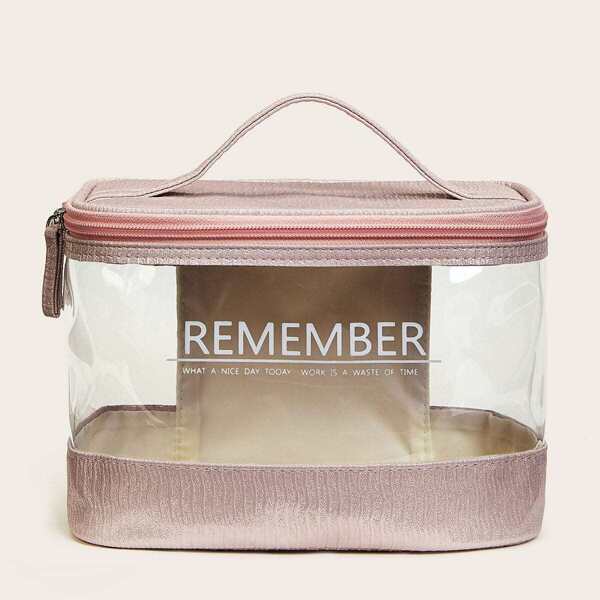 

Letter Print Transparent Makeup Bag