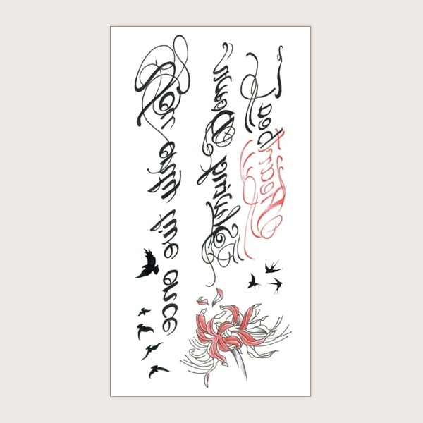 

Flower Waterproof Tattoo Sticker 1sheet