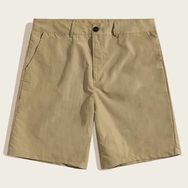 

Men Button Fly Pocket Side Solid Shorts