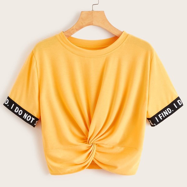 

Letter Tape Twist Front Tee
