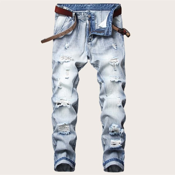 

Men Wash Destroyed Jeans