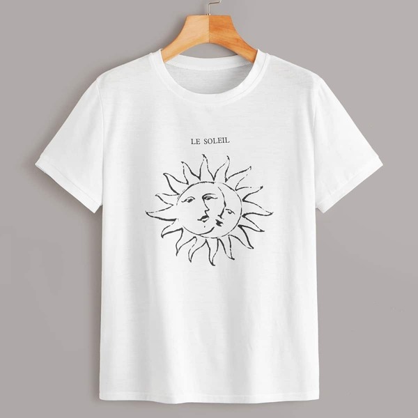

Letter And Sun Print Tee