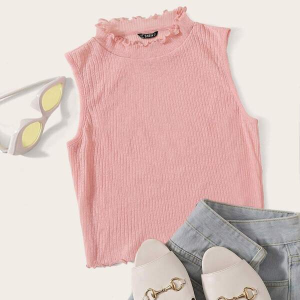 

Crop Lettuce Trim Tank Top