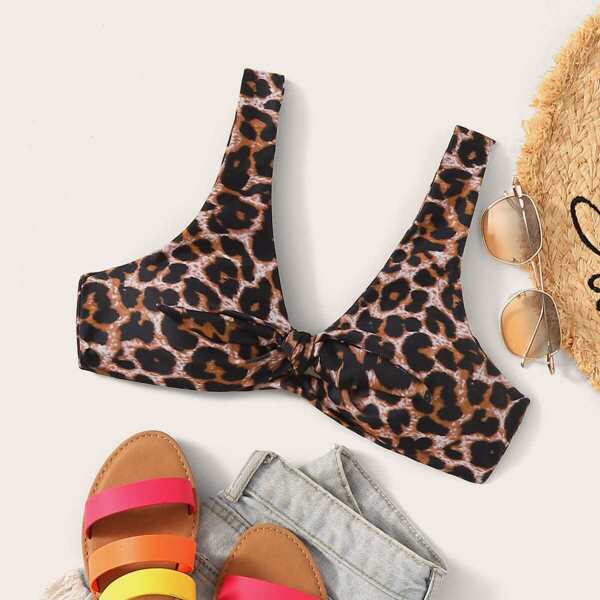 

Leopard V Neck Swimming Top