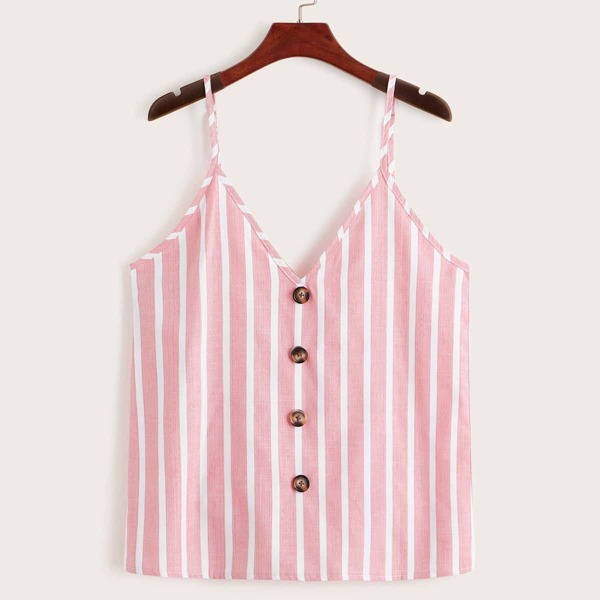 

Striped Button Front Cami Top