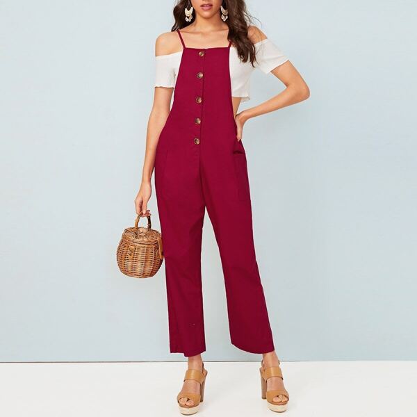 

Button Front Cami Overalls