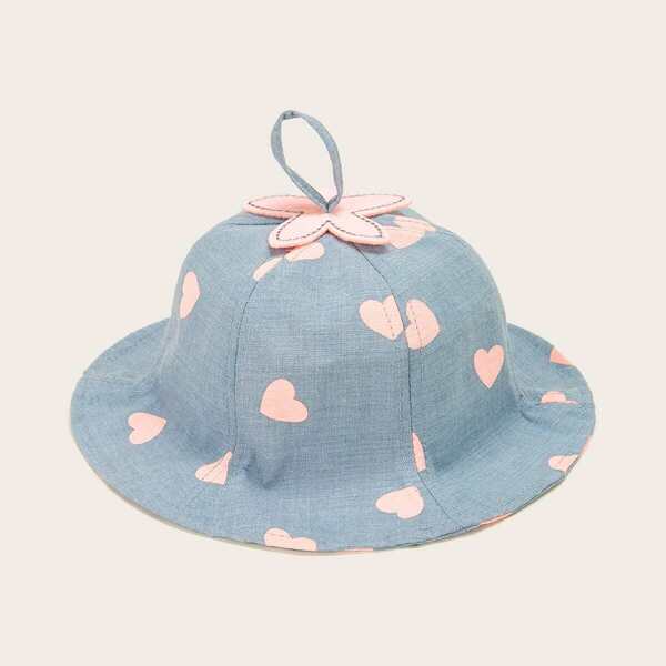 

Toddler Girls Heart Print Fedora