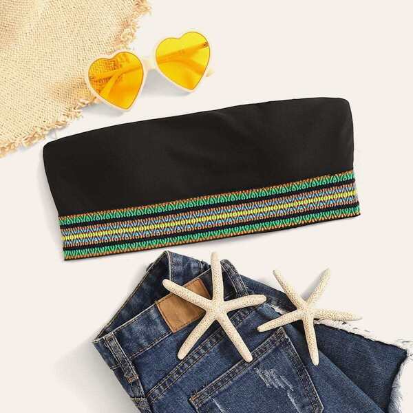 

Contrast Binding Bandeau Swimming Top