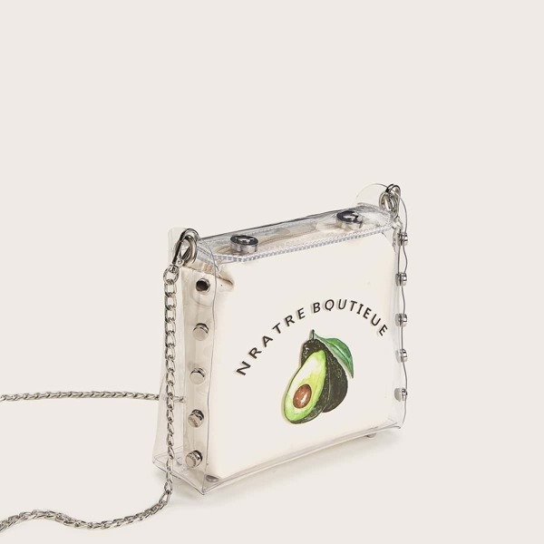 

Avocado Print Clear Bag With Inner Pouch
