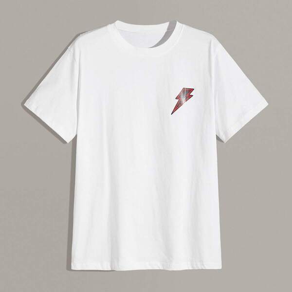

Men Lightning Print Tee