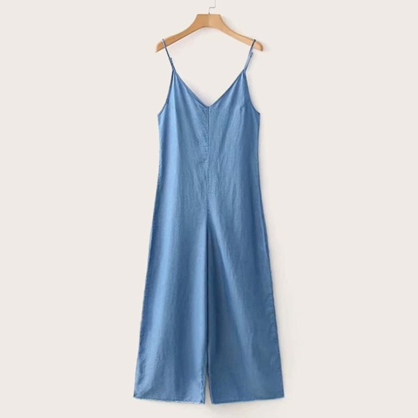 

Wide Leg Cami Denim Overalls