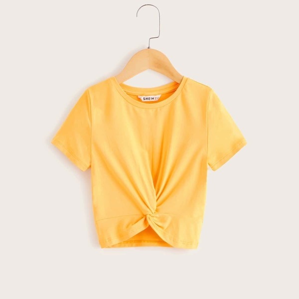 

Girls Twist Solid Tee, Yellow