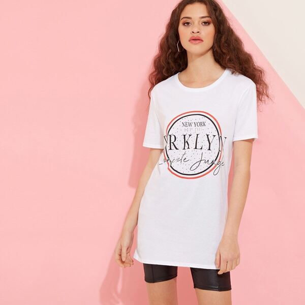 

Mixed Print Longline Tee