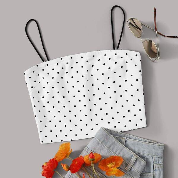 

Dot Print Cami Crop Top