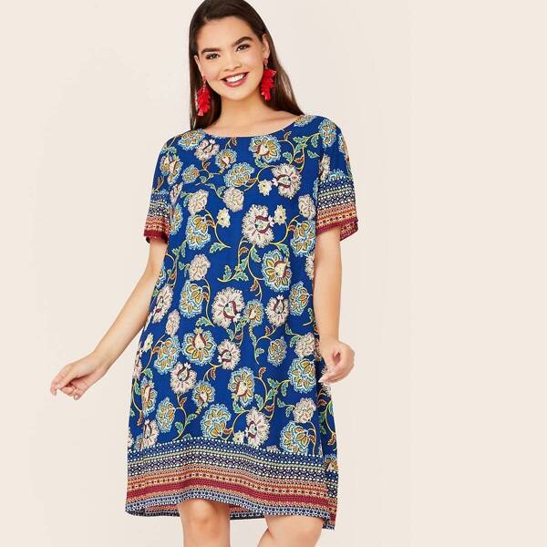 

Plus Tribal Print Tunic Dress
