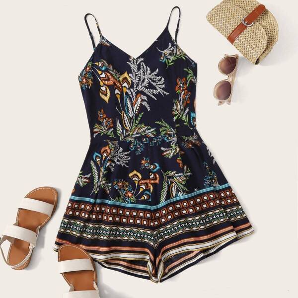 

Botanical Print Slip Romper