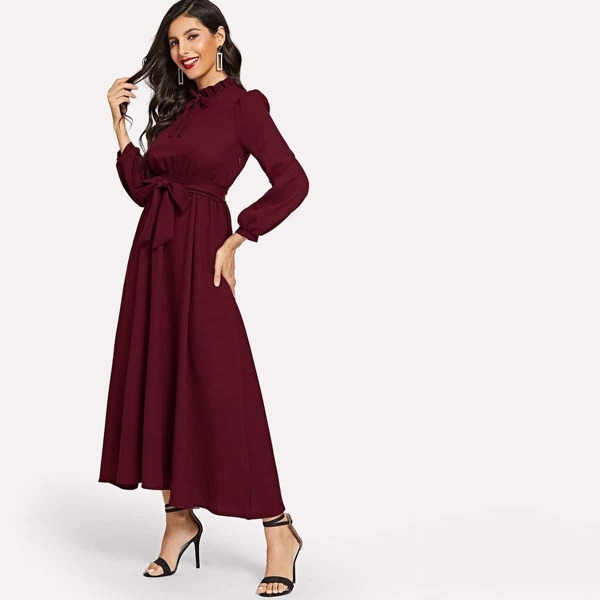 

Tie Neck Knot Front Longline Dress