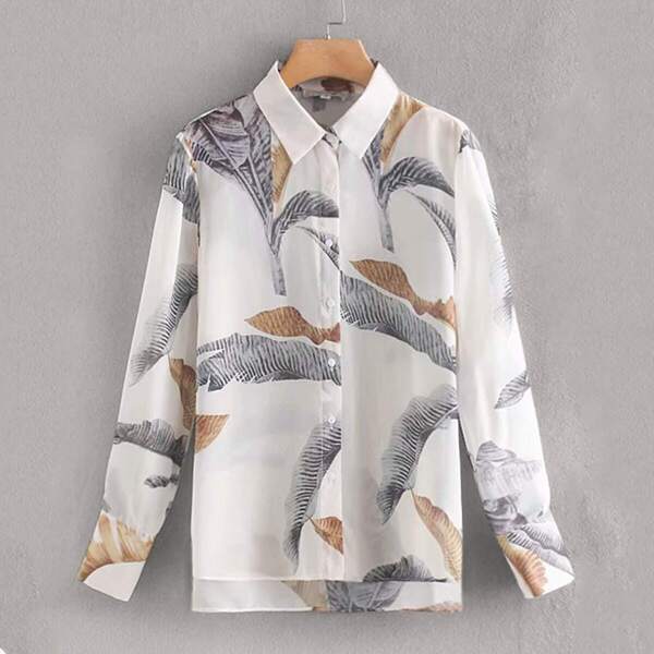 

Tropical Print High Low Blouse