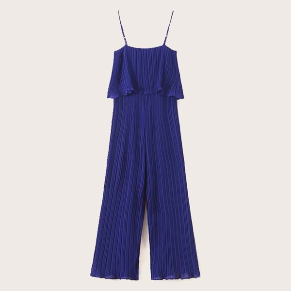 

Ruffle Trim Pleated Cami Jumpsuit