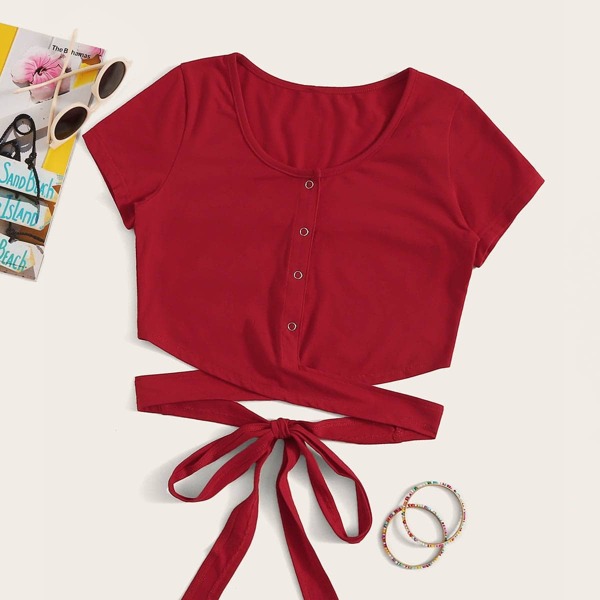

Criss Cross Tie Back Solid Top