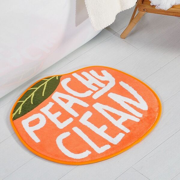 

Orange Shaped Letter Print Floor Mat