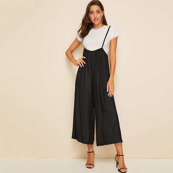 

Solid Wide Leg Cami Jumpsuit