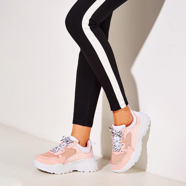 

Lace-up Front Chunky Sole Trainers, Pink