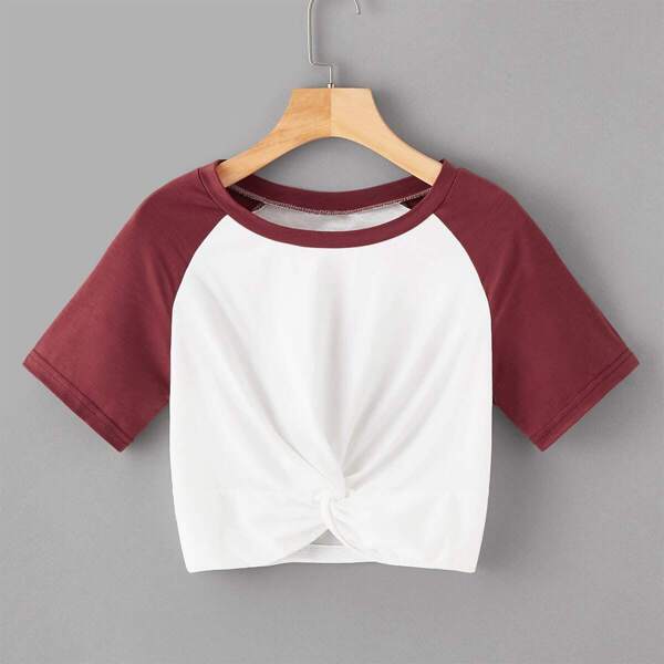 

Plus Color Block Twist Front Tee