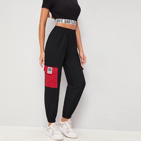 

Elastic Waist Pocket Side Pants