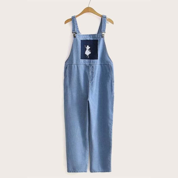 

Embroidery Detail Denim Overalls