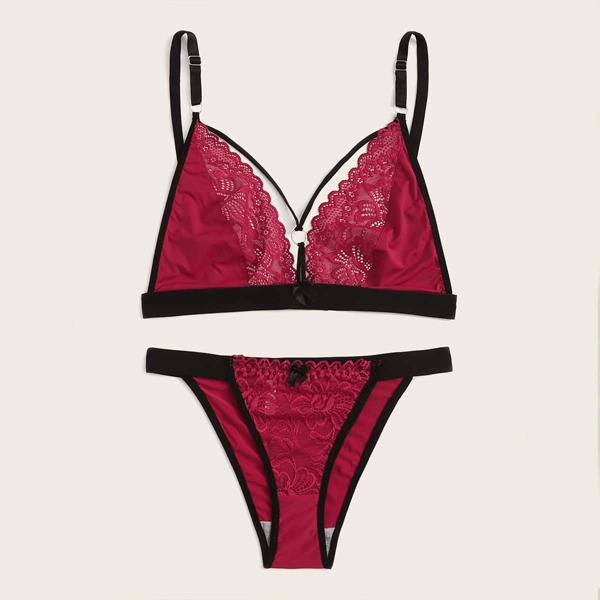 

Floral Lace Harness Lingerie Set