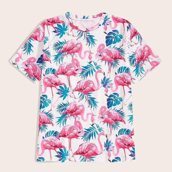 

Men Flamingo Print Tee