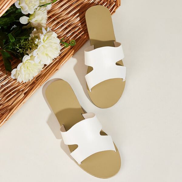 

Open Toe Cut Out Flat Sliders