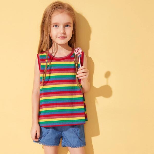 

Toddler Girls Colorful Striped Tank Top