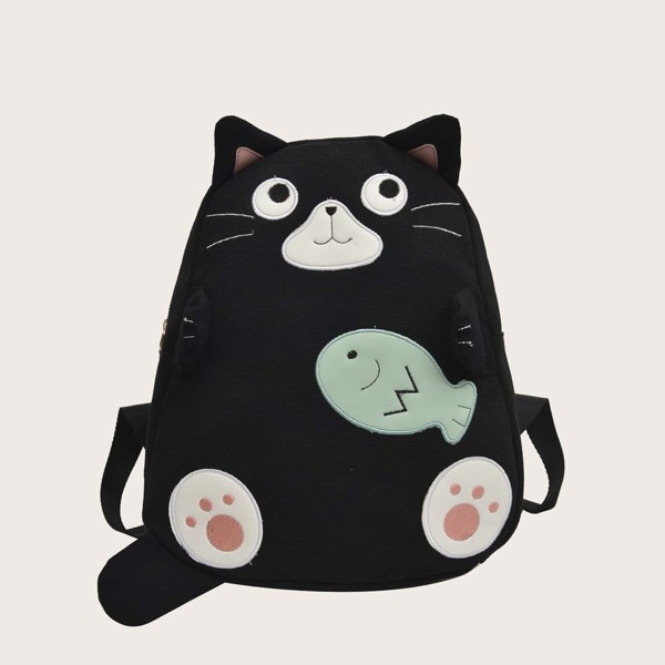 

Girls Cat Design Embroidered Detail Backpack