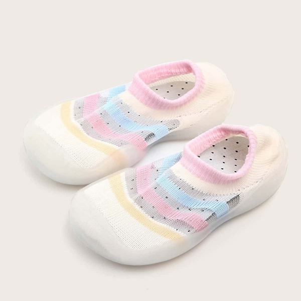 

Baby Girls Striped Knitted Slip On Shoes